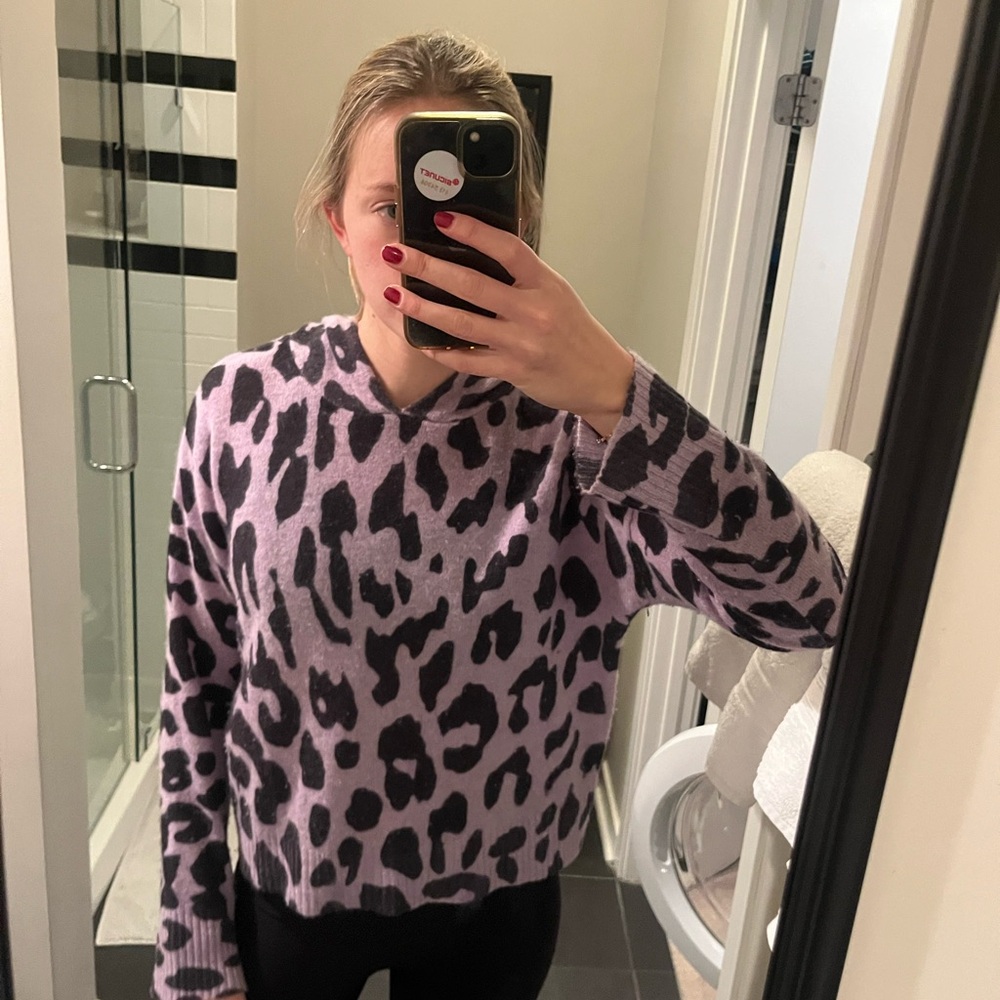 Skull Cashmere Lavender Leopard Hoodie